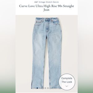Abercrombie & Fitch - Curve Love The 90’s Straight Ultra High Rise size 29L / 8L